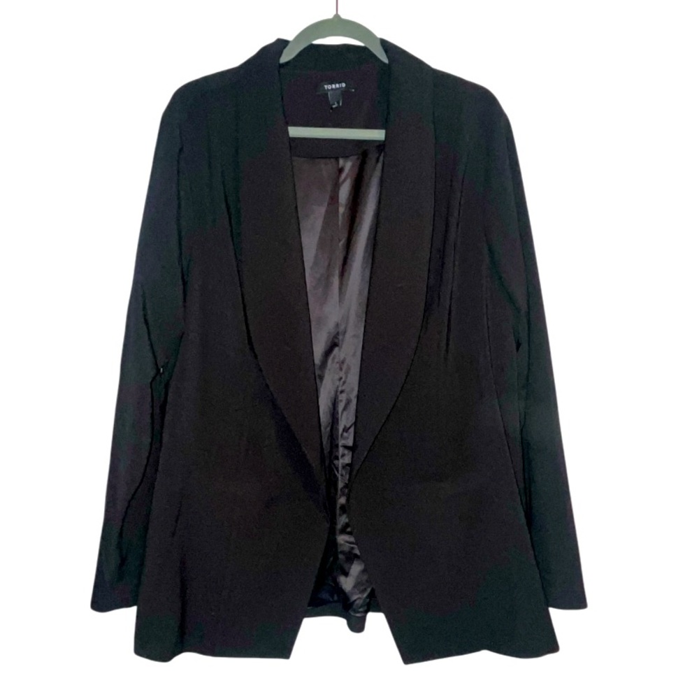 Torrid Blazer Open Front Black Suit Jacket Size 1X 14/16